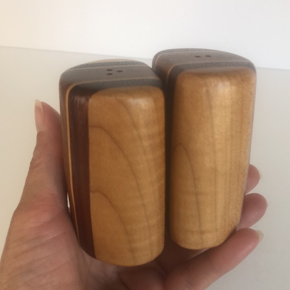 Natural Wood Danish Mid Century Modern Salt And Pepper Shakers - Picture 4 of 16